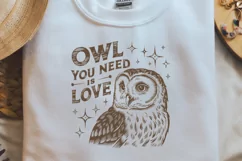 Vintage Funny Sarcastic Animal Owl You Need Is Love PNG Product Image 2