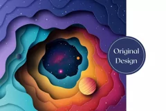 3D Galaxy Tumbler Wrap, 3D Space Tumbler, Space PNG Product Image 2