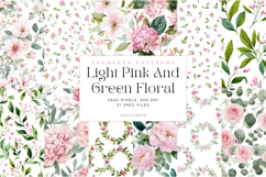 Light Pink And Green Floral Seamless Pattern Bundle Product Image 2