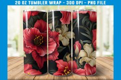 Amaryllis Flower Tumbler Wrap | Flower Tumbler Sublimation Product Image 2