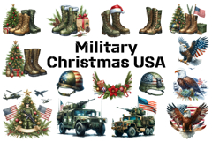Military Christmas USA watercolor Product Image 2