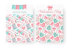 Valentine&#039;s day seamless pattern. Love, heart, kiss, arrow. Product Image 2