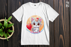 Cute Heart Cat Clipart Sublimation PNG Product Image 2