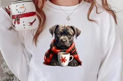 Christmas Dog And Coffee Clipart, Christmas Clipart Product Image 2