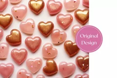 3D Golden Hearts Tumbler Design, Valentine's Day Sublimation Product Image 2