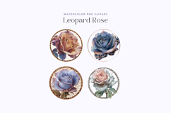 Watercolor Leopard Rose Clipart Product Image 2