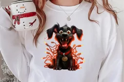 Funny Christmas Black Dog Clipart Sublimation, Christmas Dog Product Image 2
