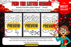 Animal Find the Letter Search Visual Discrimination Kids Product Image 2