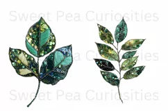 Sequin Flowers, Ephemera, PNG, watercolor, Clipart Product Image 2