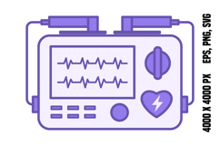 Purple Defibrillator Icon Product Image 1