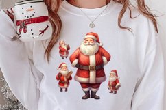 Watercolor Santa Claus Sublimation Clipart, Santa PNG Product Image 2