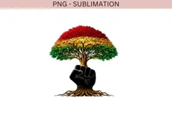 Black Roots Power PNG | Afro Tree Raised Fist Design Product Image 2