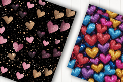 Glitter Sparkle Hearts Digital Paper Product Image 2