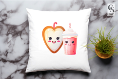 Cute Heart Dessert Characters Clipart Sublimation PNG Product Image 3