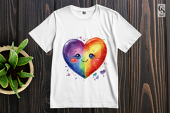 Rainbow Watercolor Heart Clipart Sublimation PNG Product Image 2
