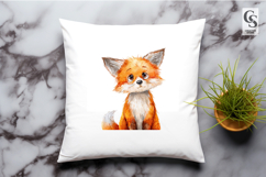 Cute Watercolor Baby Fox Clipart Sublimation PNG Product Image 3