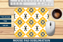 Yellow Moroccan Pattern Mouse Pad | Mouse Pad Sublimation Product Image 1