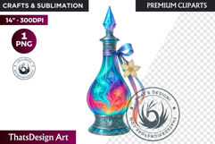 Magical Potion Bottles PNG, Fantasy Witchcraft Clipart witch Product Image 1