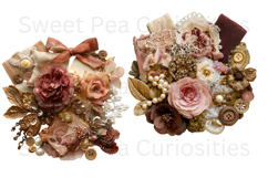 Flowers, Lace Material, Ephemera, PNG, Junk Journal, clipart Product Image 2