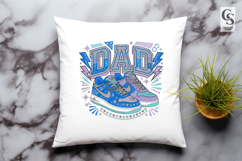 Blue Glitter Dad Sneakers Sublimation PNG Product Image 2