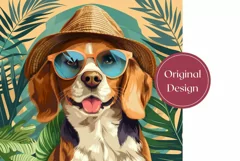 Summer Dog Tumbler Wrap Design, Beagle In Sunglasses Tumbler Product Image 2
