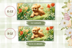 Funny Dog Mug Wrap, Cartoon Tulips Mug Template Product Image 2