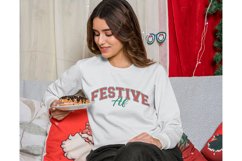 Christmas Festive Af Varsity SVG | Funny Christmas Quote PNG Product Image 3