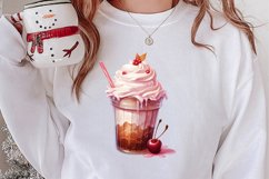 Pink Christmas Coffee Sublimation Clipart, Christmas PNG Product Image 2