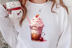 Pink Christmas Coffee Sublimation Clipart, Christmas PNG Product Image 2