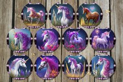Unicorn &amp; flowers | car coaster &amp; key chain design bundle Product Image 2