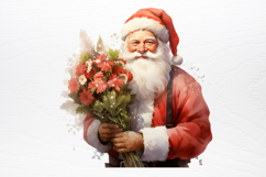 Vintage Floral Christmas Clipart PNG Product Image 2