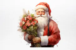 Vintage Floral Christmas Clipart PNG Product Image 2