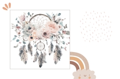 Watercolor Dreamcatcher Pillow, Boho Dream Catcher Pillow Product Image 2