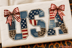 4th of July Faux Patchwork USA Sublimation Design, Product Image 3