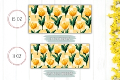Yellow Tulips Mug Wrap Design, Yellow Flowers Mug Print Product Image 2
