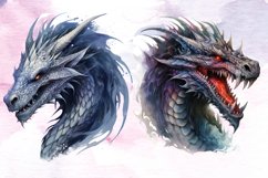 Watercolor Gothic Dragon Clipart Sublimation, Dragon Product Image 3