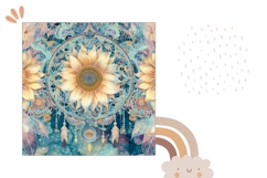 Sunflowers Pillow Design, Celestial Pillow Sublimation Product Image 2