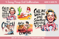 Sassy Pinup Girl Sublimation PNG Product Image 1