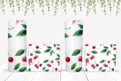 Cherry Tumbler Wrap, Berries Tumbler, Cherry Sublimation Product Image 2