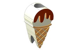 Ice Cream Straw Topper STL File for 3D Printing. Product Image 2