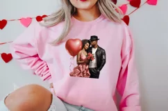 Valentines Day Black Couple Clipart, Black Couple Clipart Product Image 2