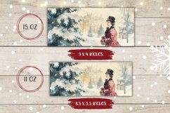 Vintage Christmas Mug Wrap, Christmas Tree Mug Design Product Image 2