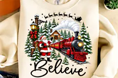 Christmas Dachshund PNG, Vintage Santa Christmas PNG, Santa Product Image 2