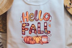 Hello Fall Sublimation Clipart PNg Product Image 1