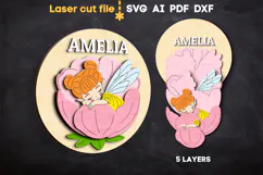 Baby Name Sign Fairy SVG laser cut file for Glowforge Product Image 2