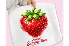 Boho Strawberry Coquette PNG, Summer Strawberry PNG Product Image 5