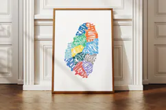Saint Vincent Parishes and Towns word art in Island Shape Product Image 3
