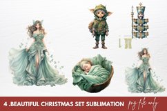 Watercolor Beautiful Christmas Clipart Sublimation Product Image 1