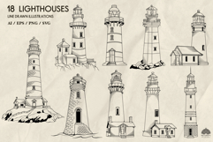 Lighthouse line art collection Svg Png Eps Product Image 2