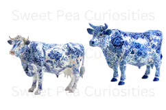 Blue Toile, Ephemera, PNG, Clipart, Junk Journal, flowers Product Image 2